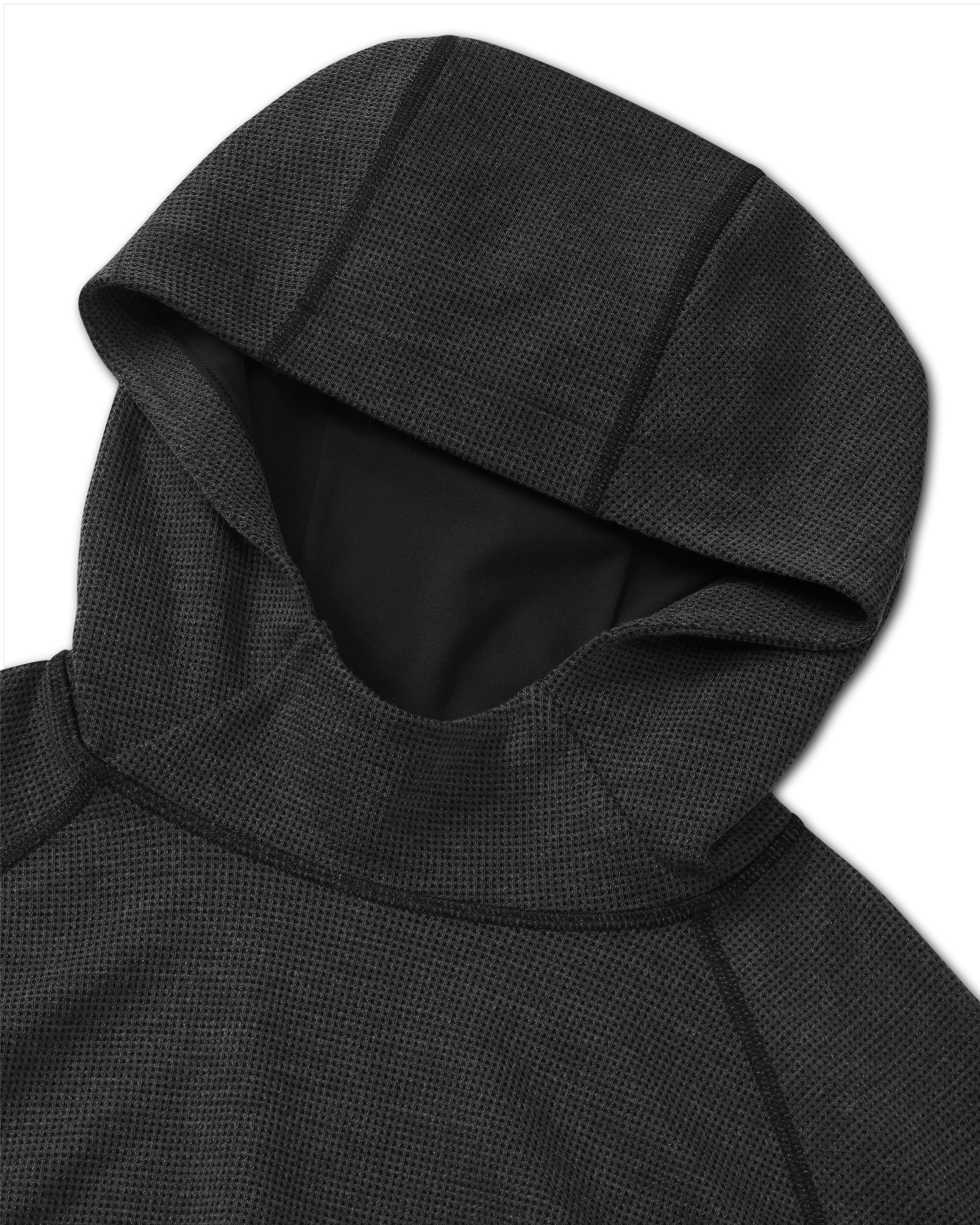Canyon Waffle Hoodie | Black Heather - 图片 3