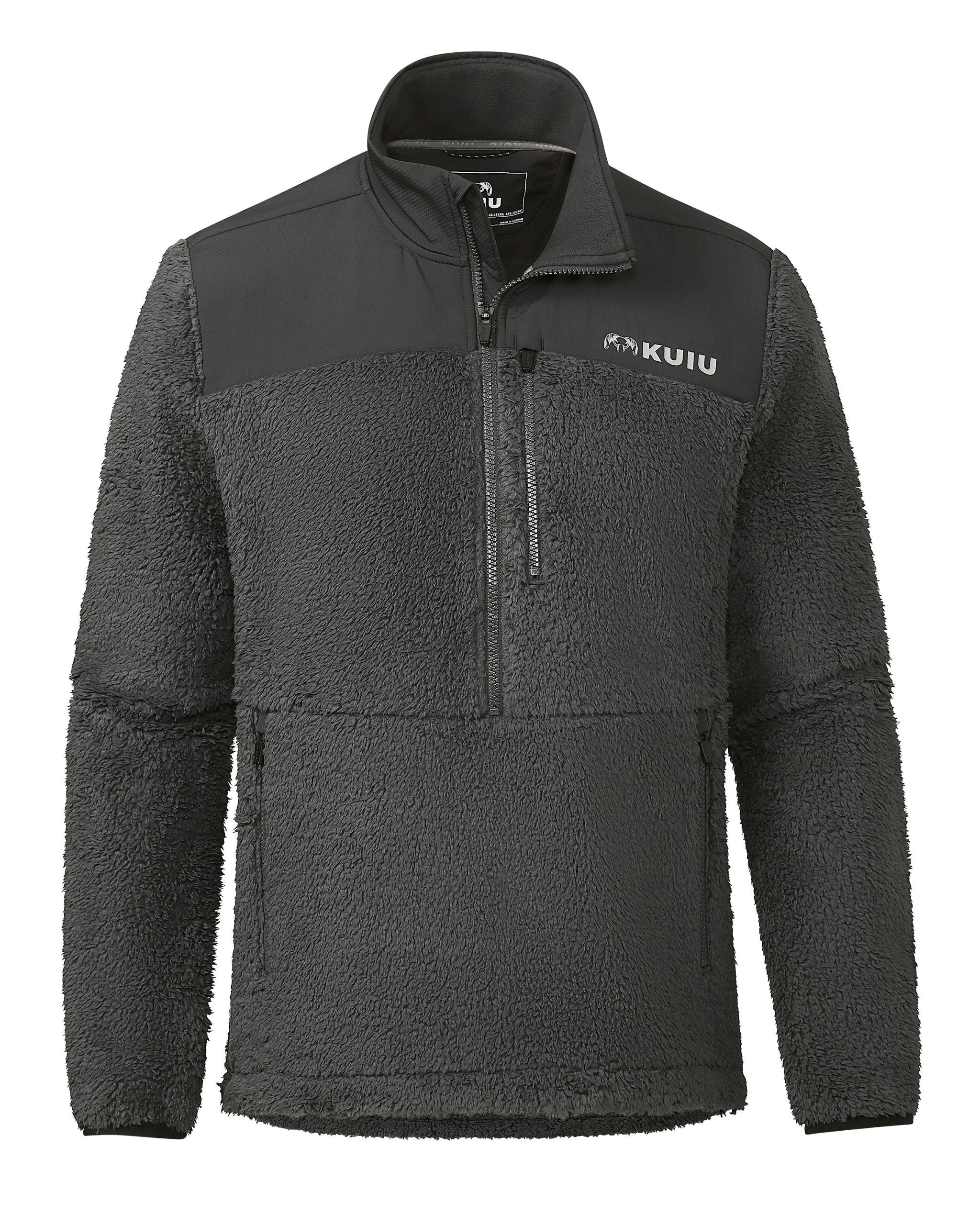 Sherpa Fleece Zip Pullover | Asphalt