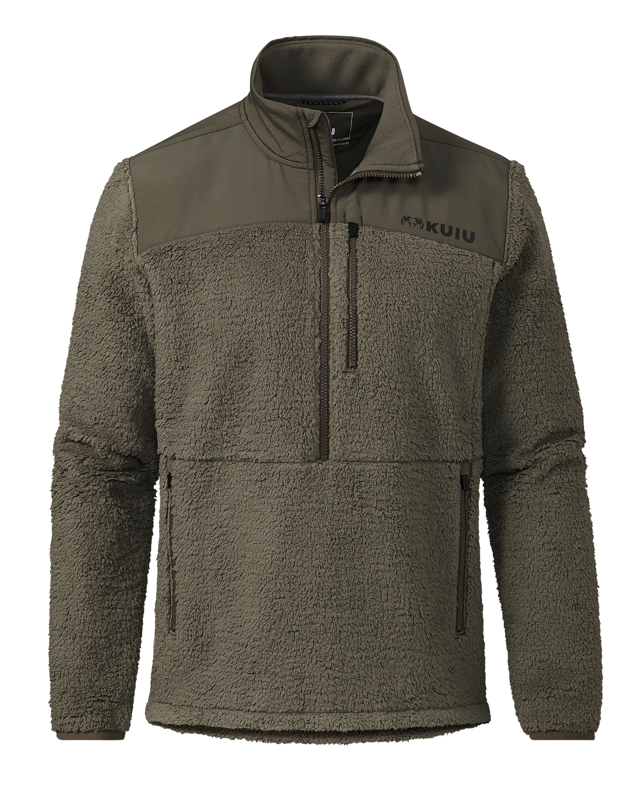 Sherpa Fleece Zip Pullover | Ash