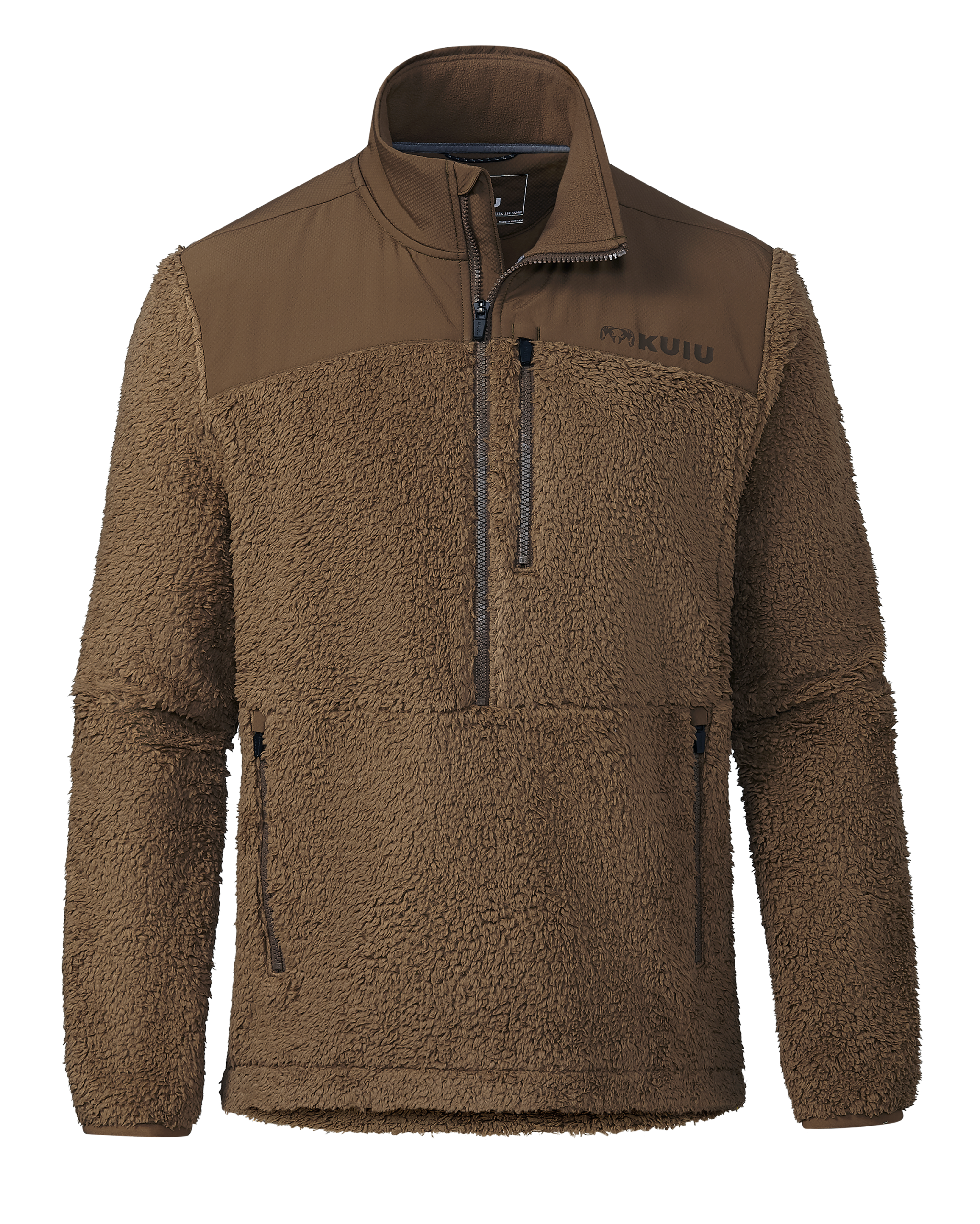 Sherpa Fleece Zip Pullover | Grizzly