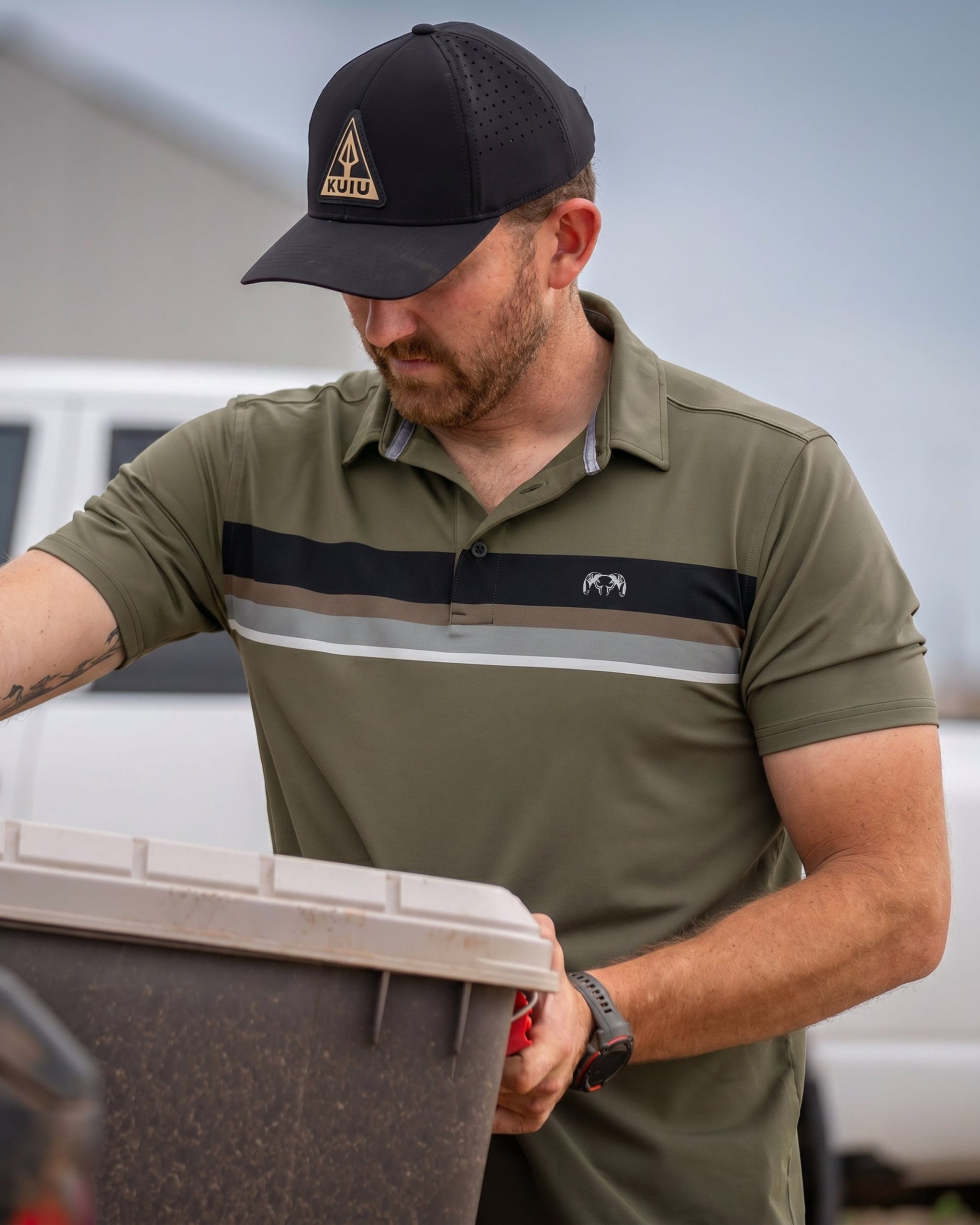 KUIU Performance Polo Stripe | Evergreen Chest Stripe - 图片 5