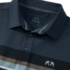 Alternative view of KUIU Performance Polo Stripe | Steel Blue Chest Stripe