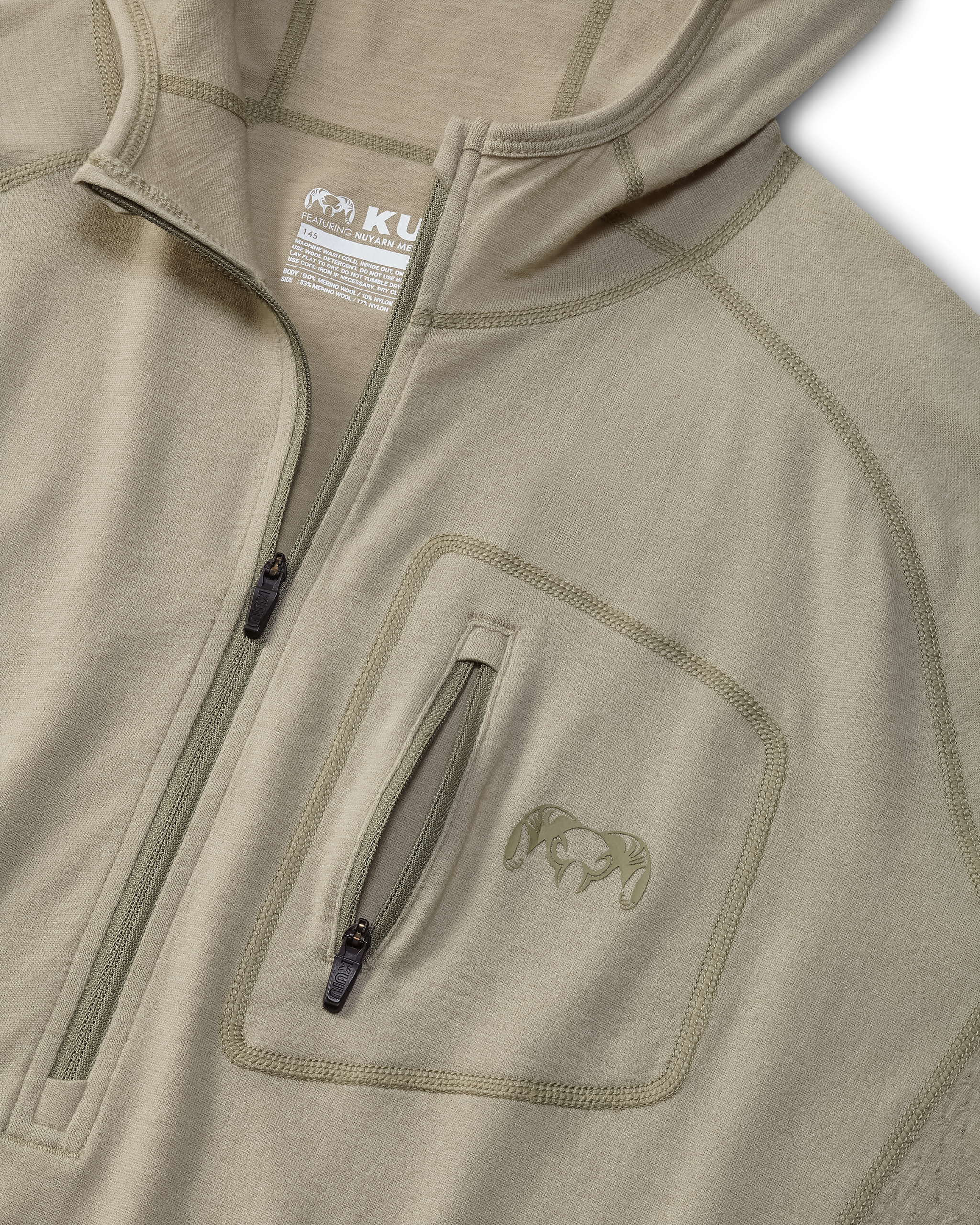 ULTRA Merino 145 Zip-T Hunting Hoodie | Bone - 图片 4