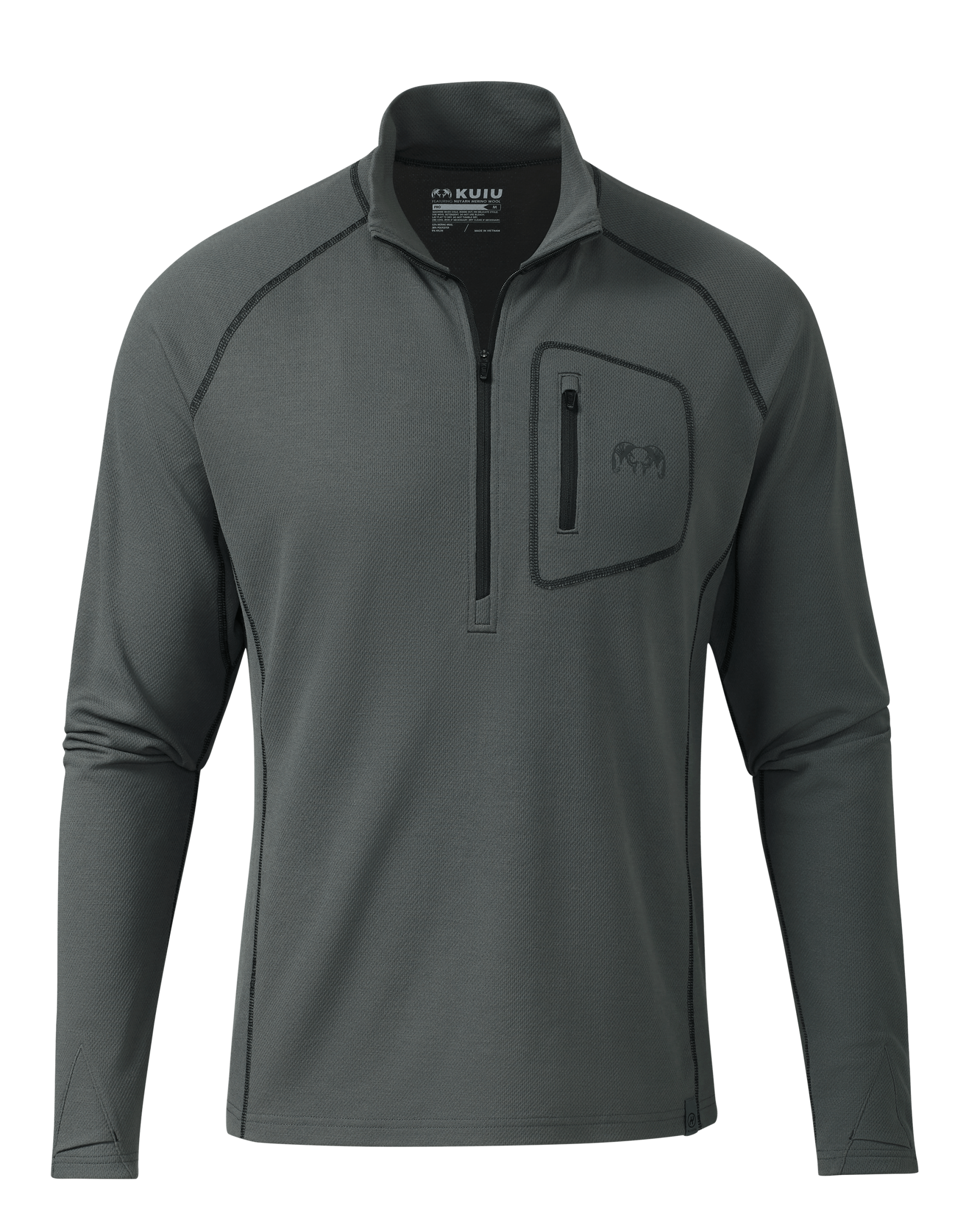 PRO Merino 200 Zip-T | Gunmetal