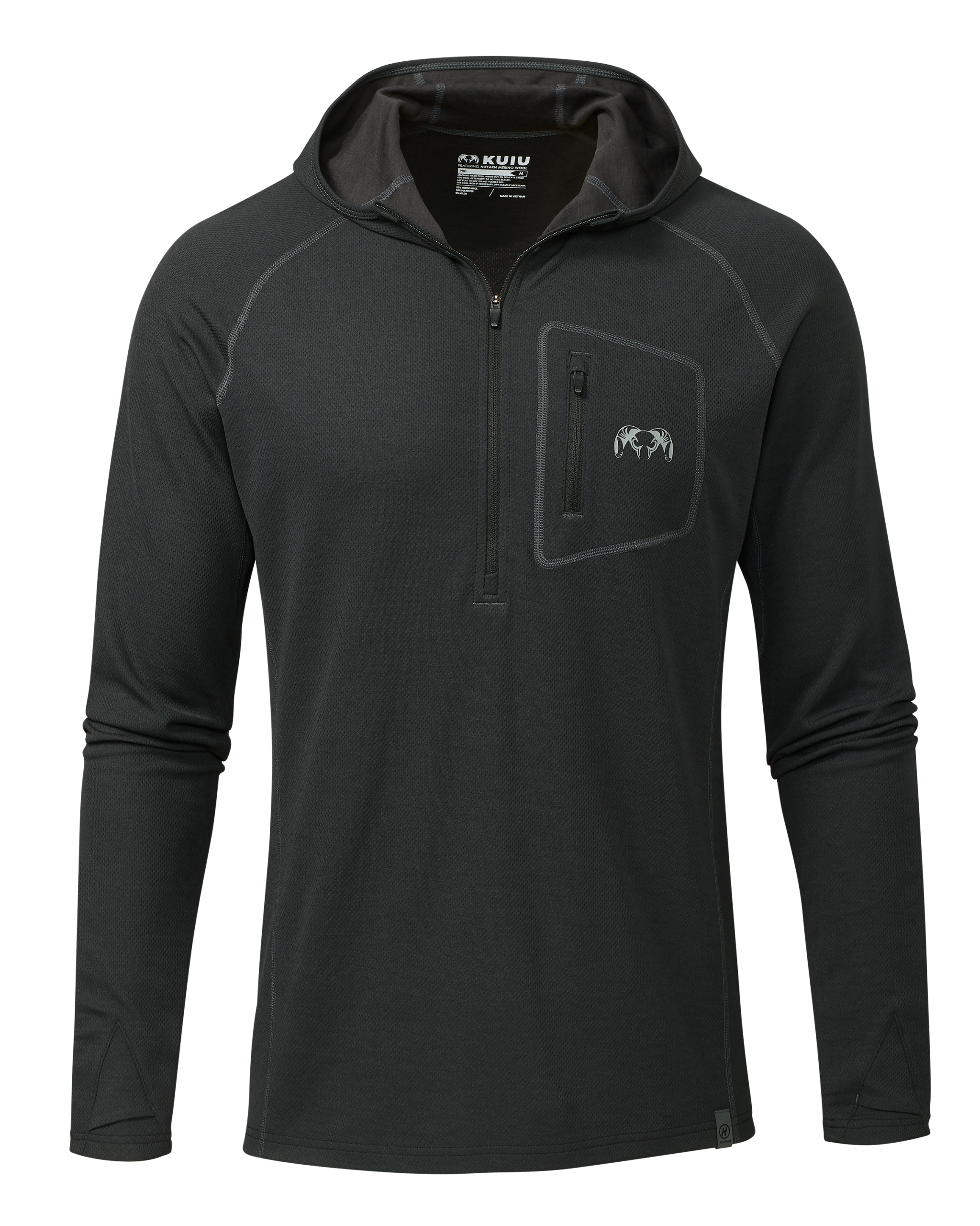 PRO Merino 200 Zip-T Hoodie | Black