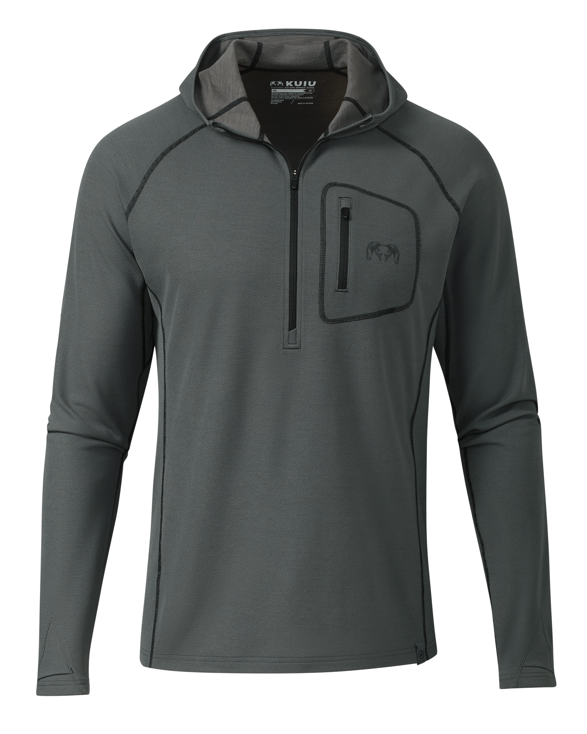 PRO Merino 200 Zip-T Hoodie | Gunmetal