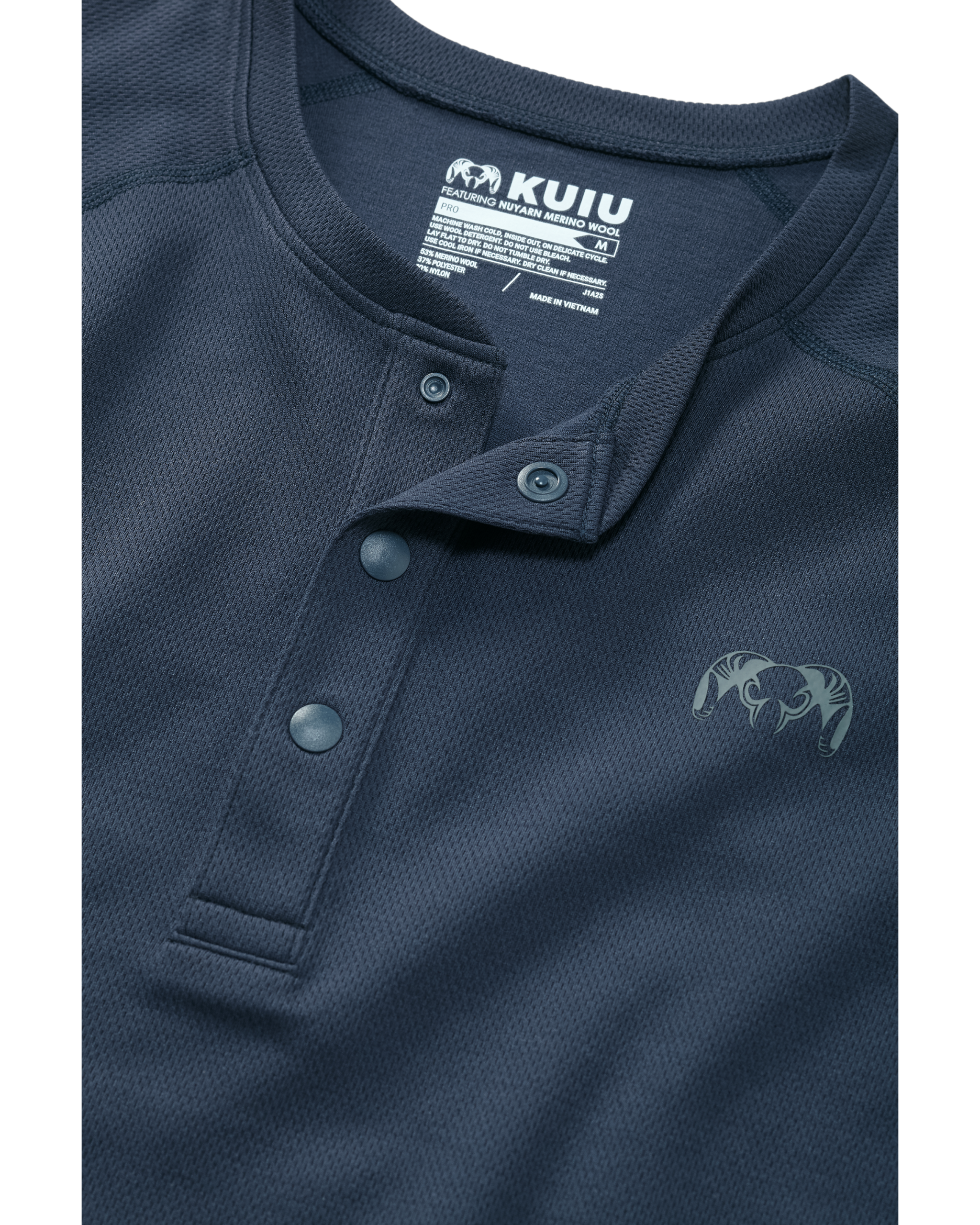 PRO Merino 200 Henley | Steel Blue - 图片 2