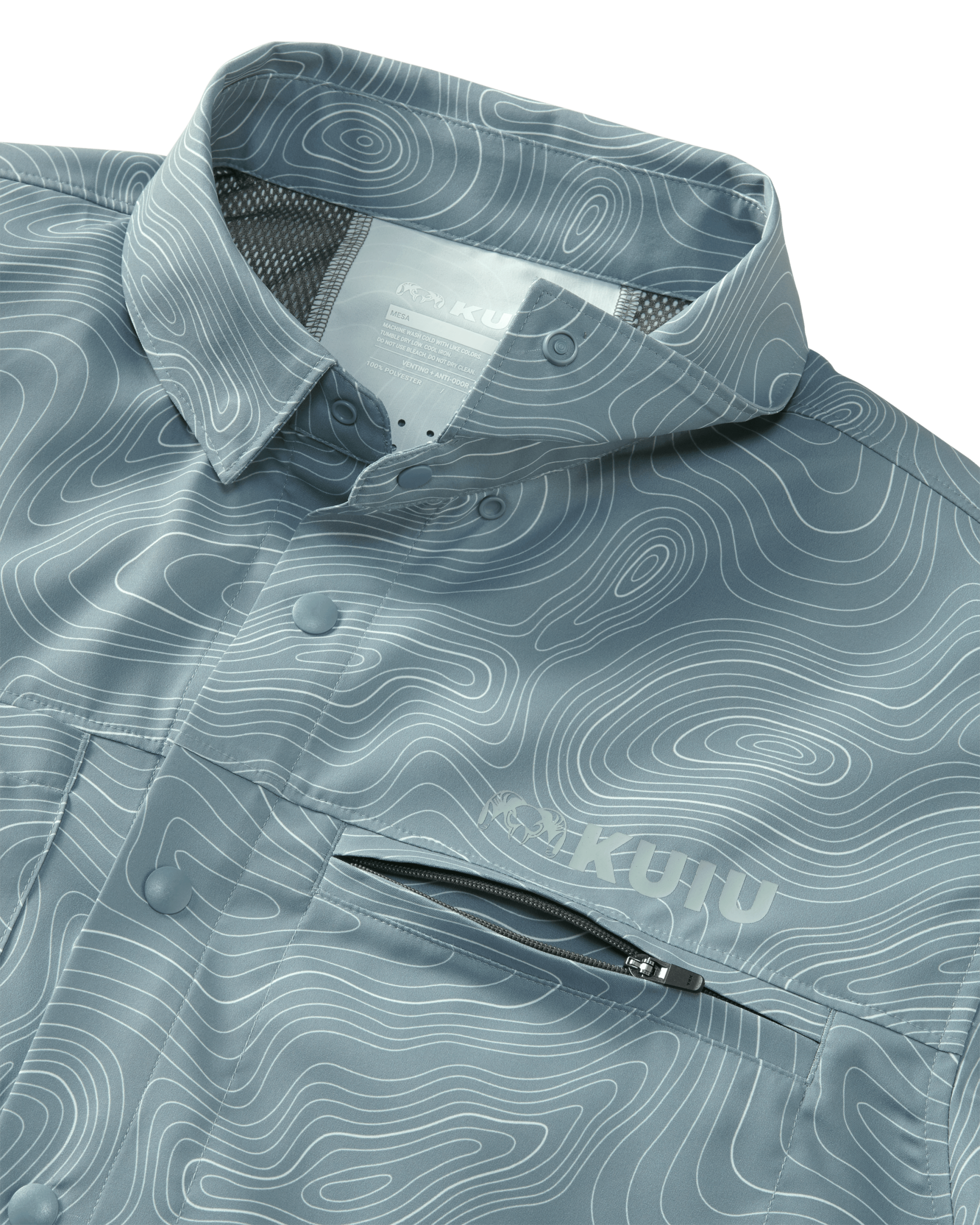 Mesa Vented SS Snap Shirt Topo | Glacier Topo Print - 图片 3