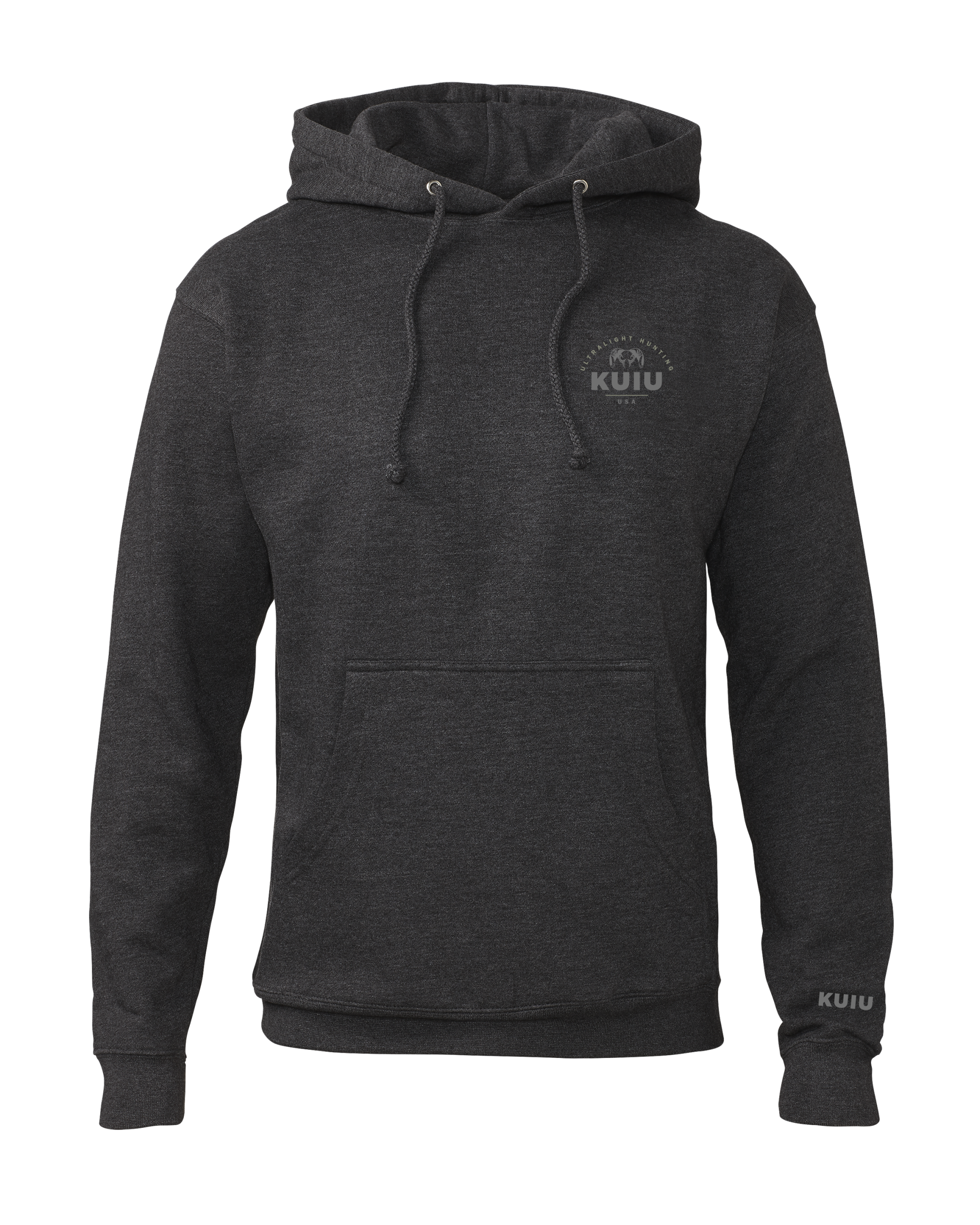 Outlet KUIU Stacked Chest Logo Hoodie | Charcoal
