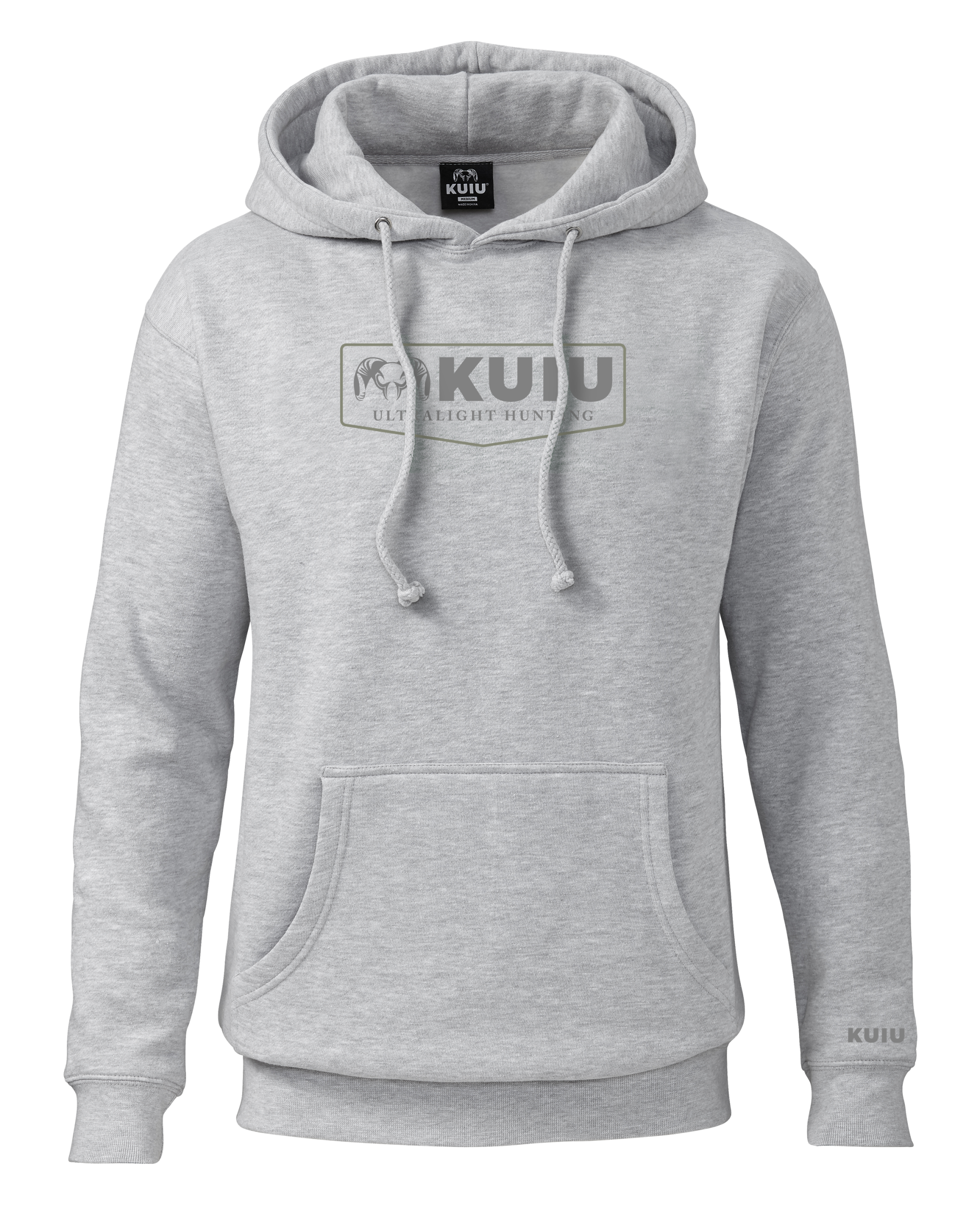 KUIU Shield Logo Hoodie | Heather Grey