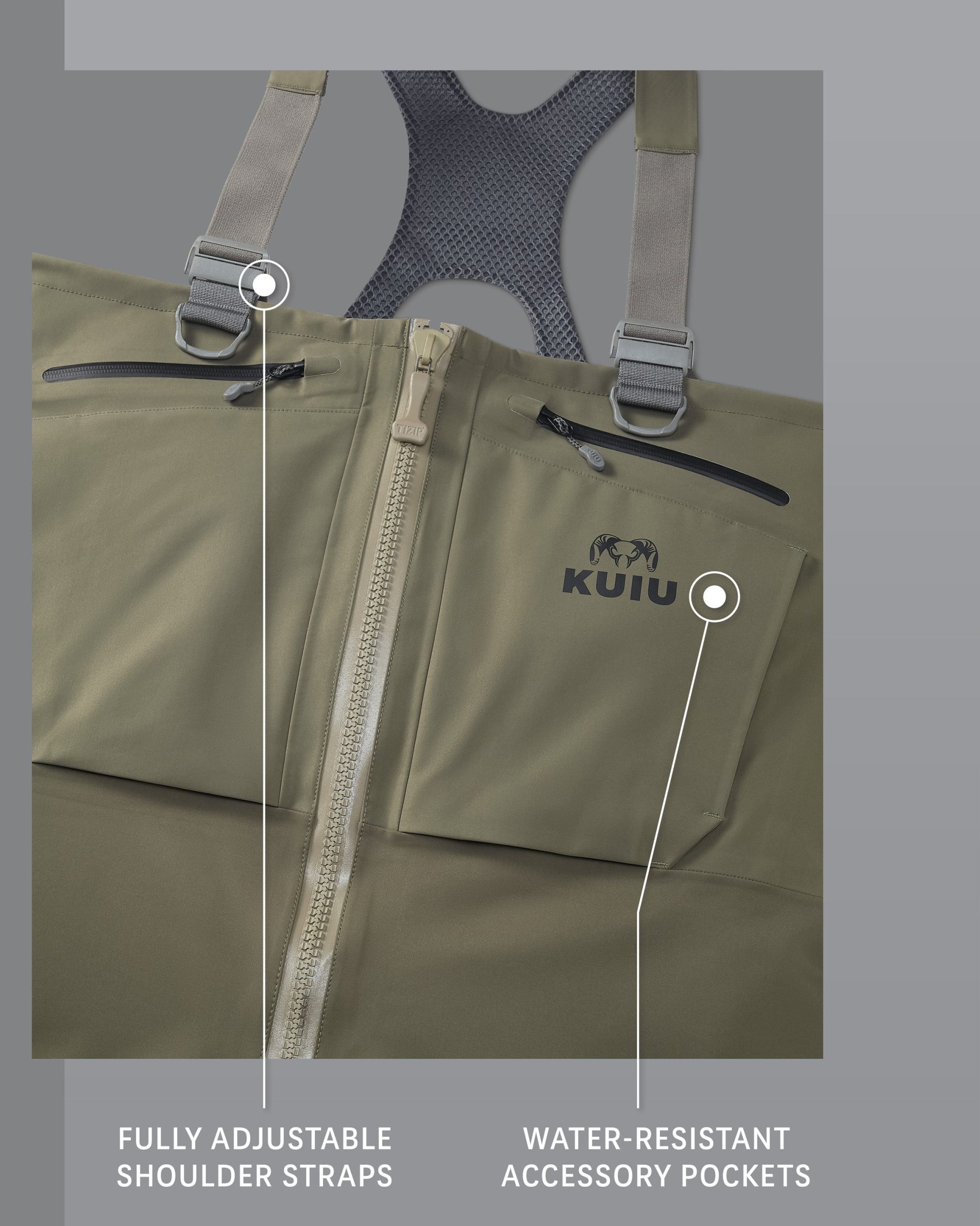 KUIU PRO HD Flex Zip Wader | Ash - 图片 3