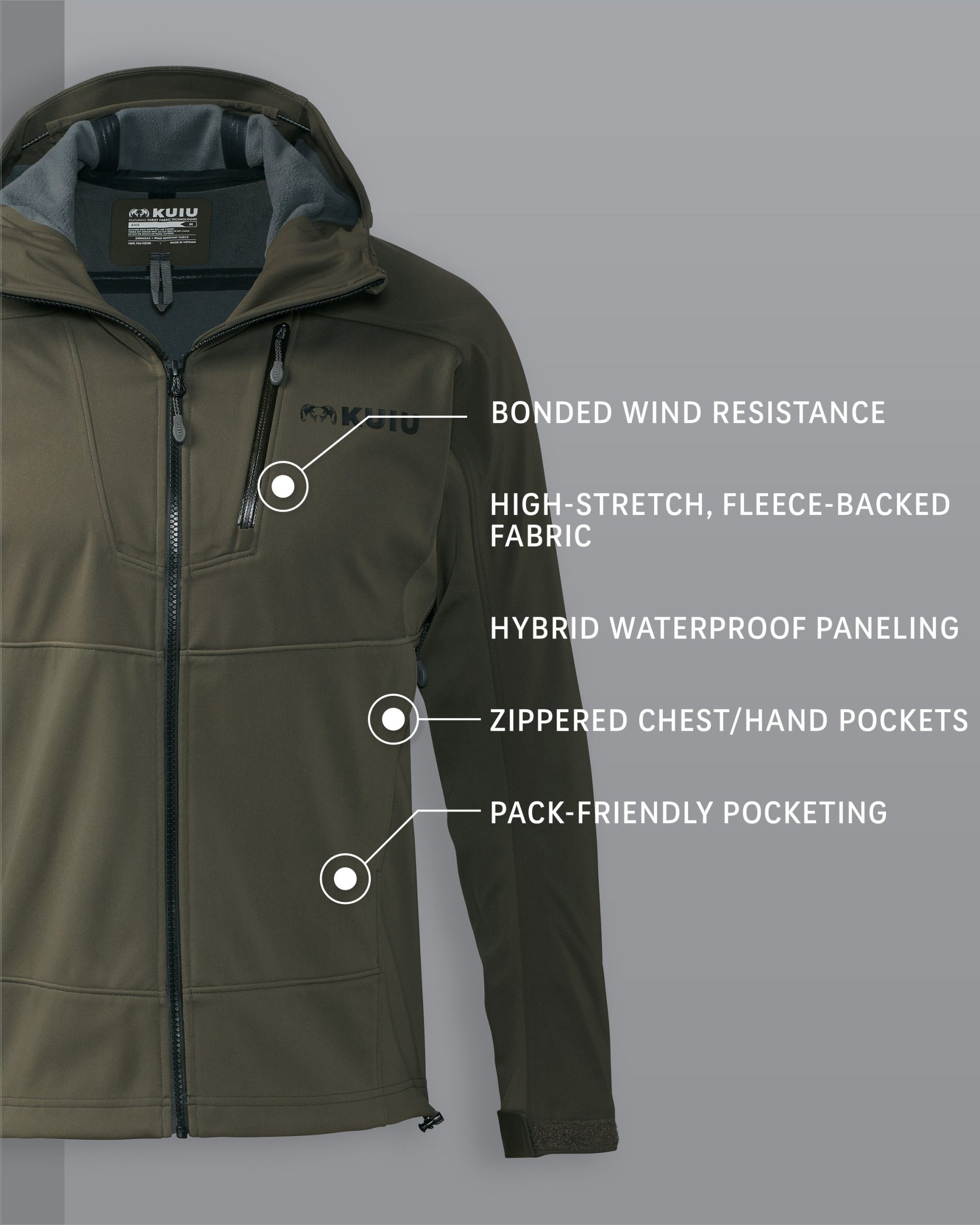 Axis Hybrid Hooded Jacket | Ash - 图片 2
