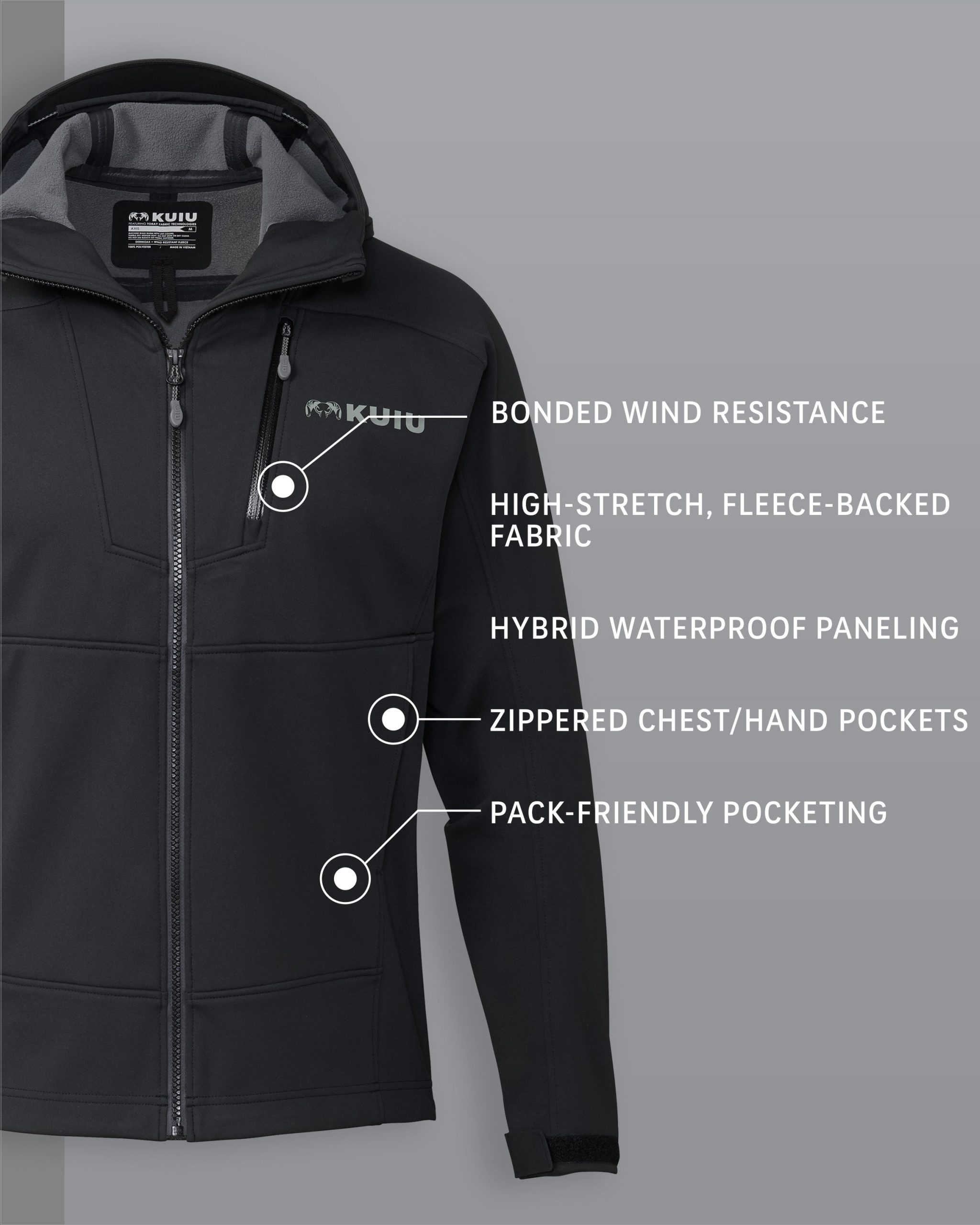 Axis Hybrid Hooded Jacket | Carbon - 图片 2