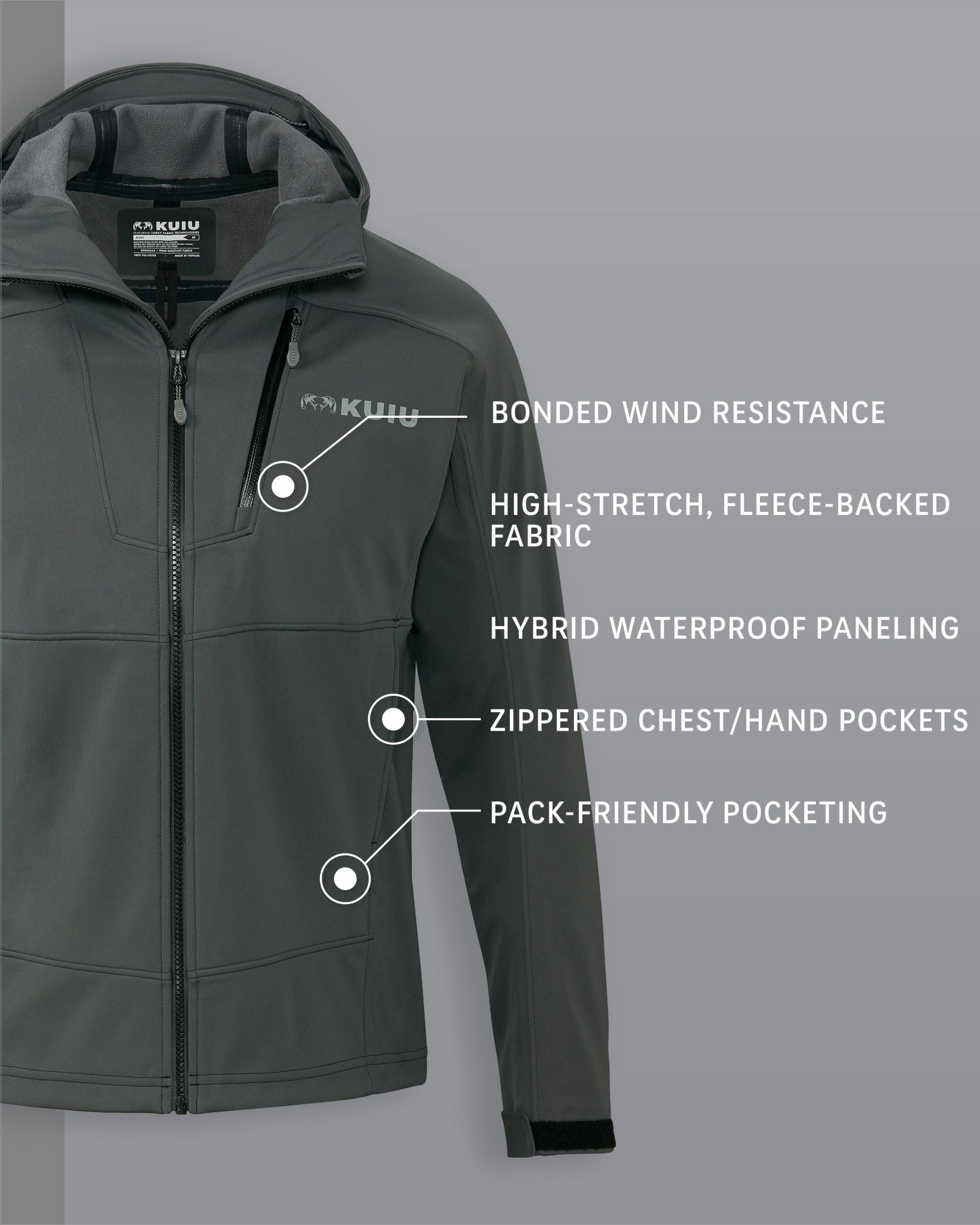 Axis Hybrid Hooded Jacket | Gunmetal - 图片 2