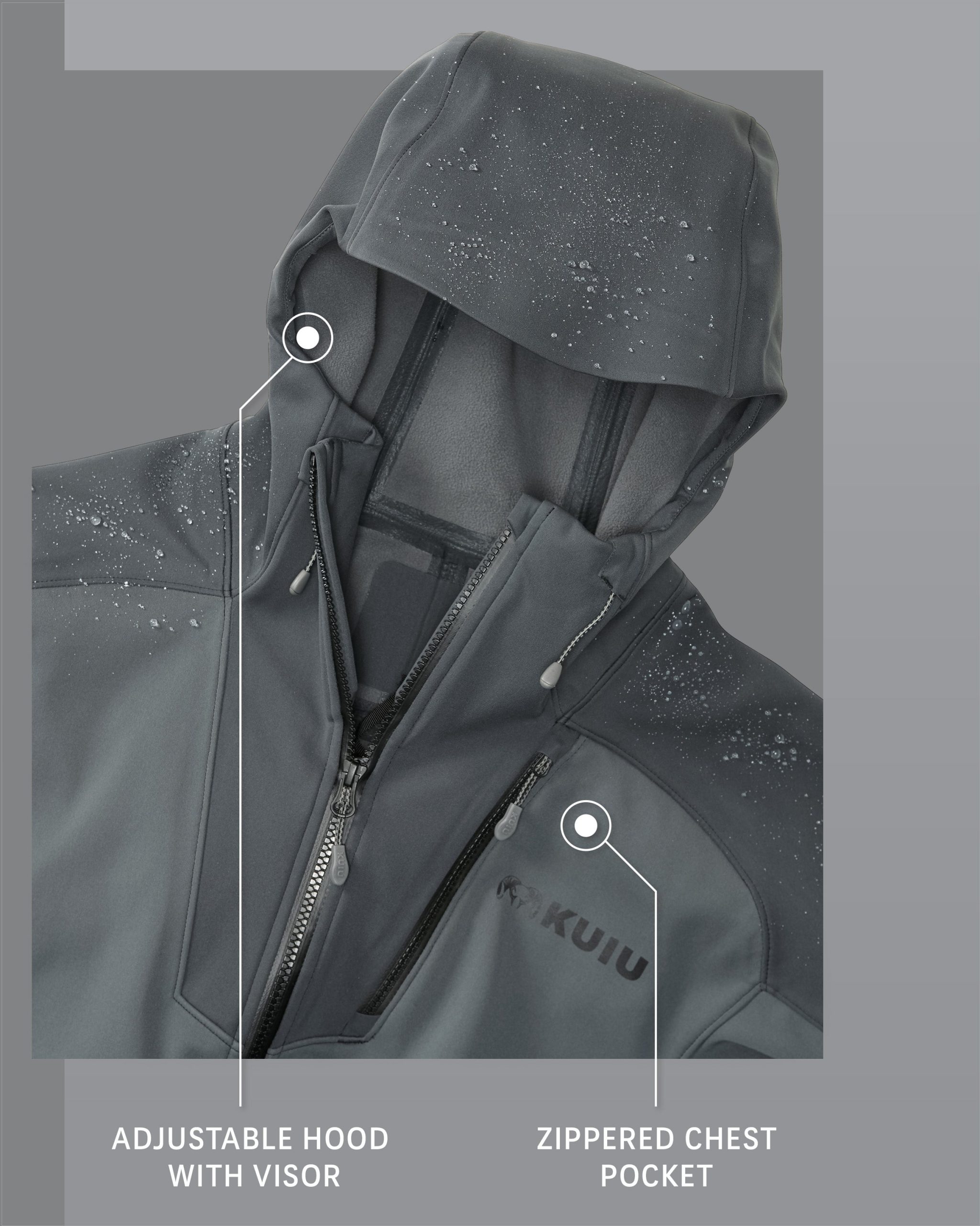 Axis Hybrid Hooded Jacket | Gunmetal - 图片 3