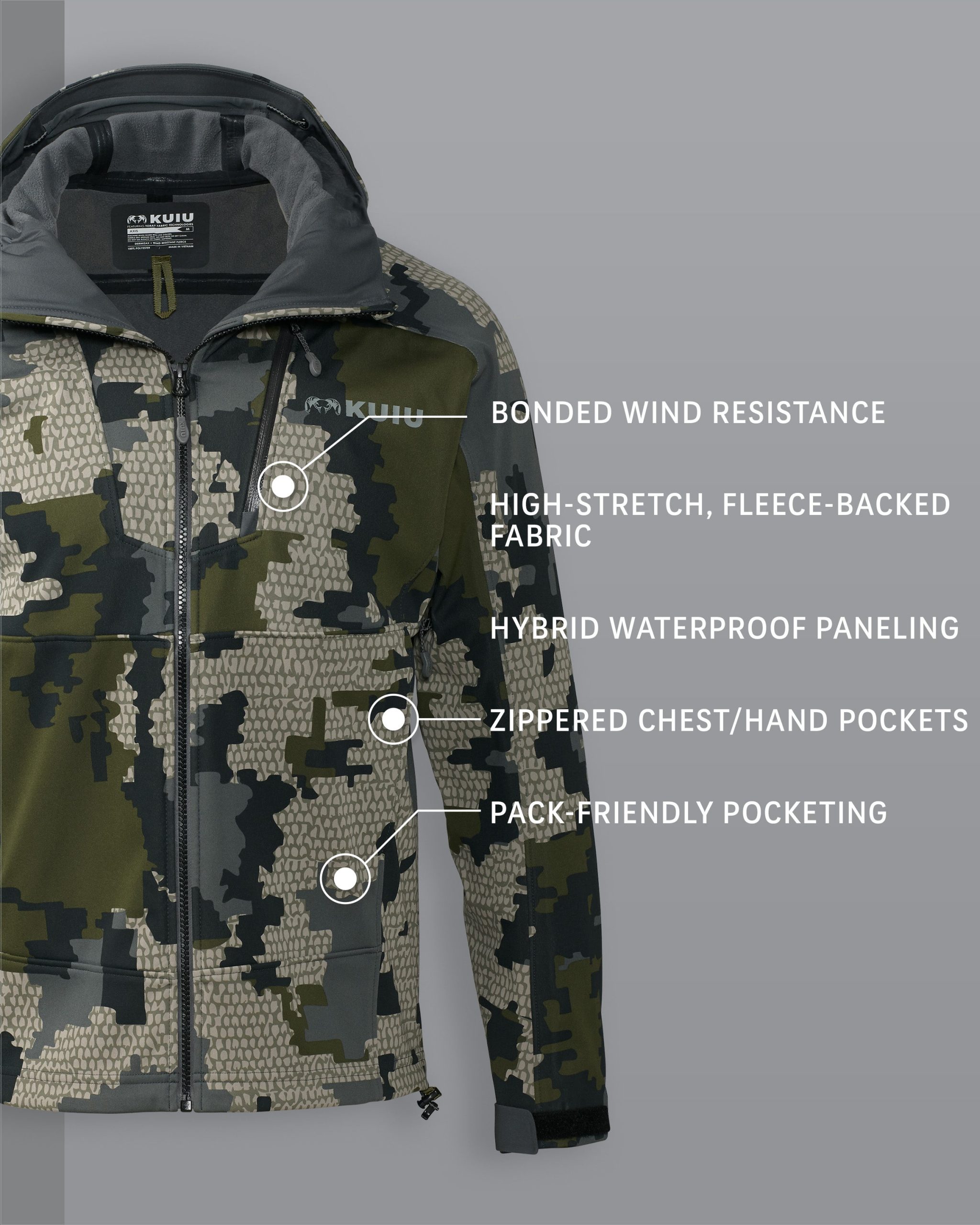 Axis Hybrid Hooded Jacket | Verde - 图片 2