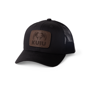 Youth Leather Patch Mesh Back Hat | Black