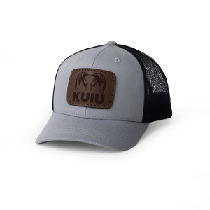 Youth Leather Patch Mesh Back Hat | Heather Grey/Black