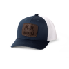 Youth Leather Patch Mesh Back Hat | Navy/White