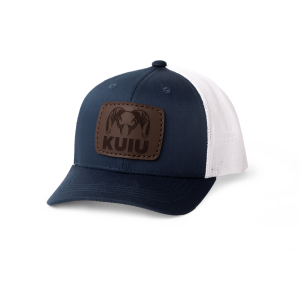 Youth Leather Patch Mesh Back Hat | Navy/White