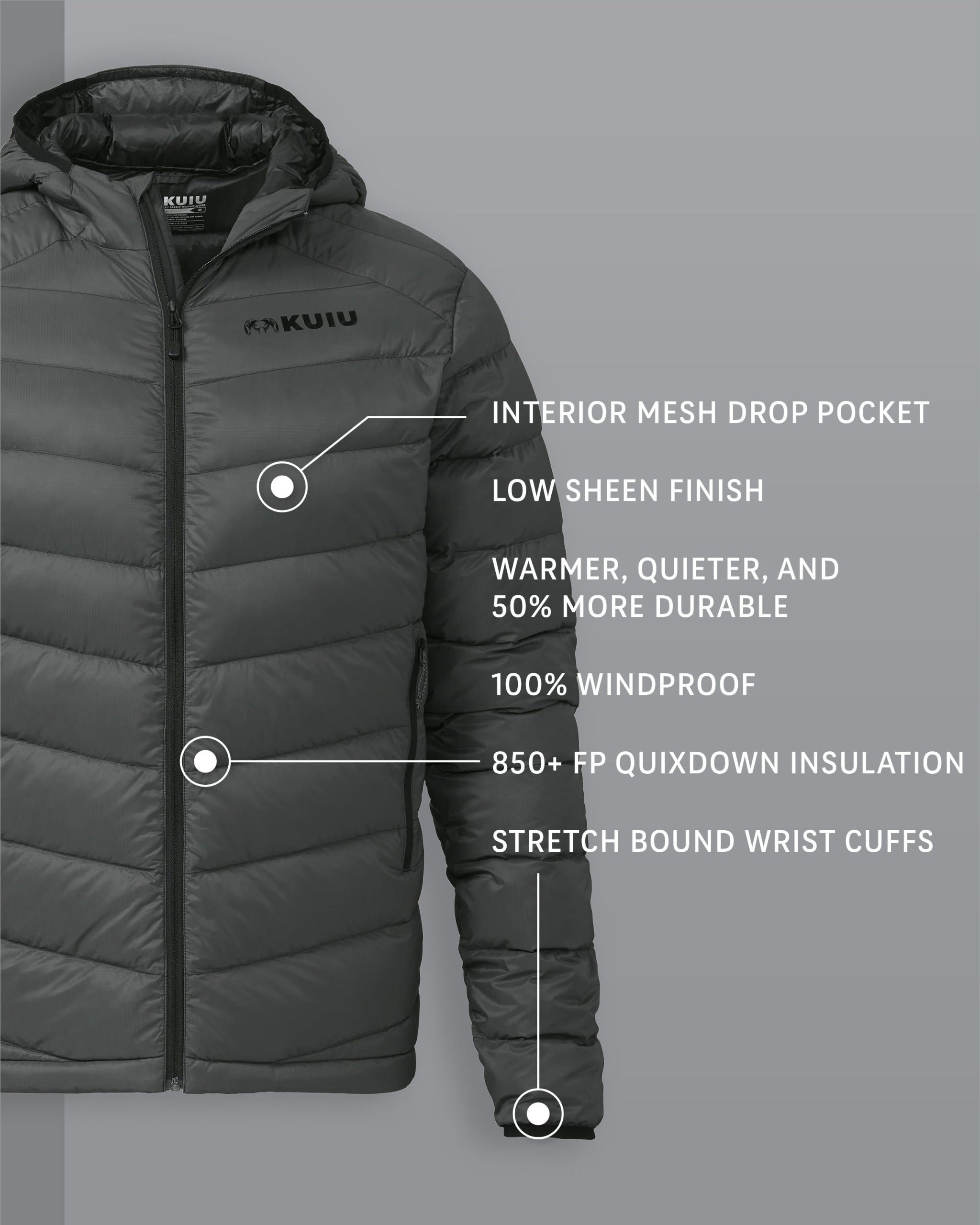 Super Down LT Hooded Jacket | Gunmetal - 图片 2
