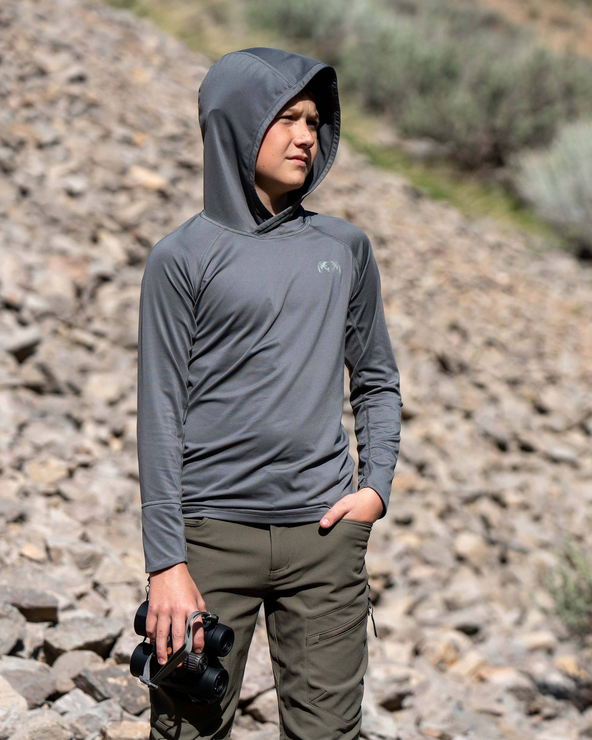 Youth Gila LS Hoodie | Stone - 图片 3