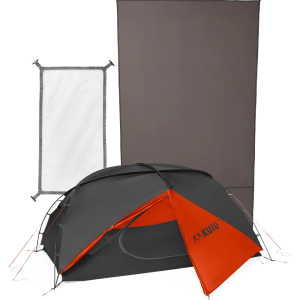 Mountain Star 2 Person Tent Set | Gunmetal-Orange